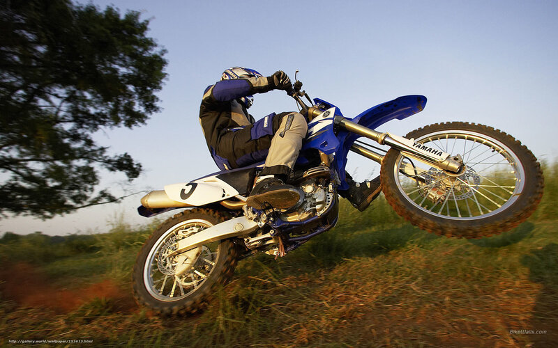 Motorcyclist on Dirt Bike — Blue, Dynamic, Sunset
