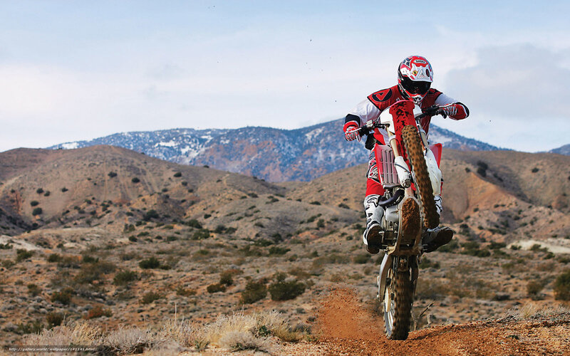 Motorcyclist on Dirt Bike — Brown, Action-packed