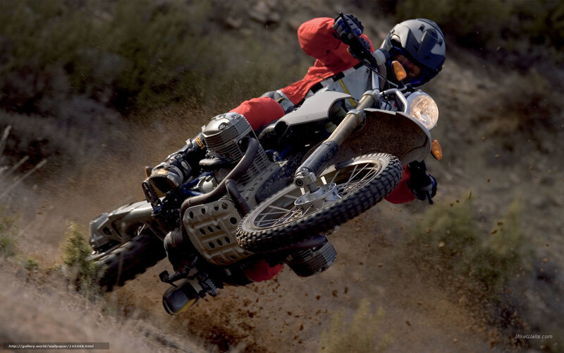 Motorcyclist on Dirt Bike — Brown, Dynamic, Afternoon