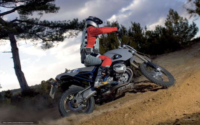 Motorcyclist on Dirt Bike — Gray, Dynamic, Afternoon