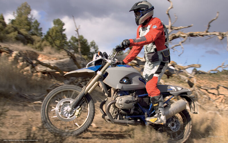 Motorcyclist on Dirt Bike — Gray, Dynamic