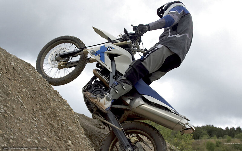 Motorcyclist on Dirt Bike — Gray
