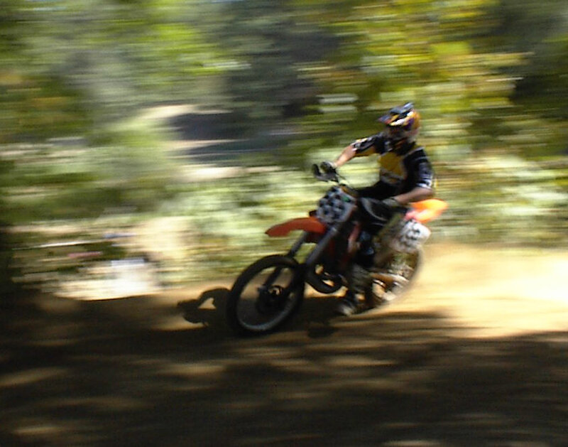 Motorcyclist on Dirt Bike — Green, Dynamic