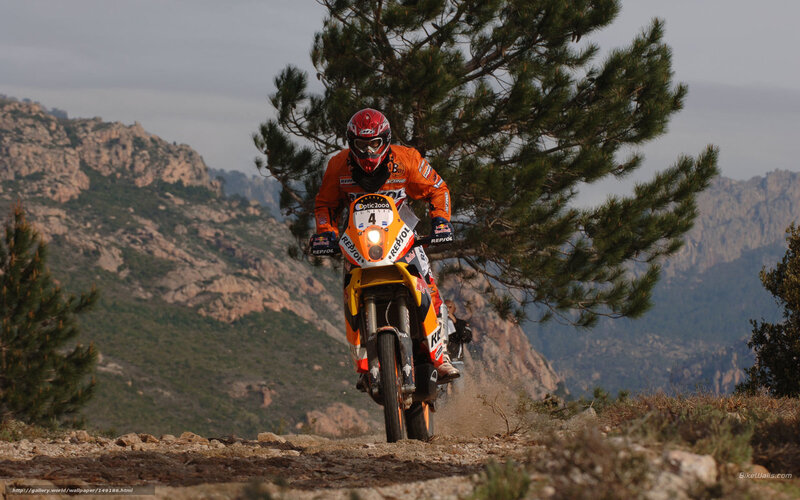 Motorcyclist on Dirt Bike — Orange, Action-packed