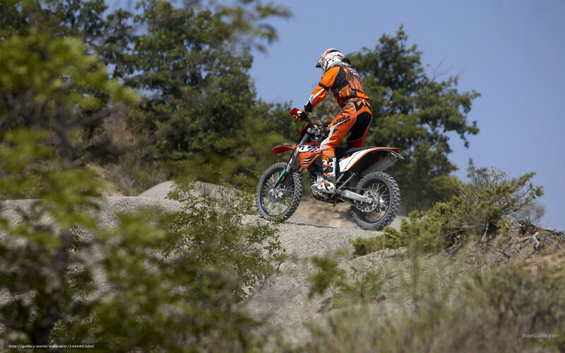 Motorcyclist on Dirt Bike — Orange, Active