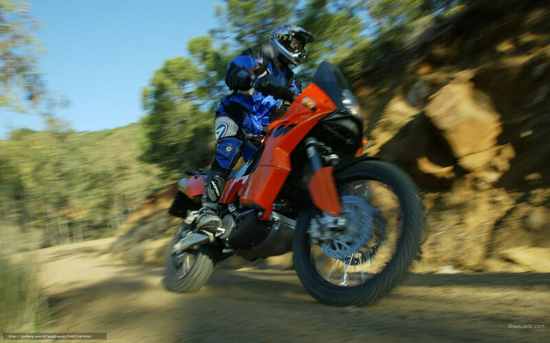 Motorcyclist on Dirt Bike — Orange, Dynamic, Afternoon, Photograph