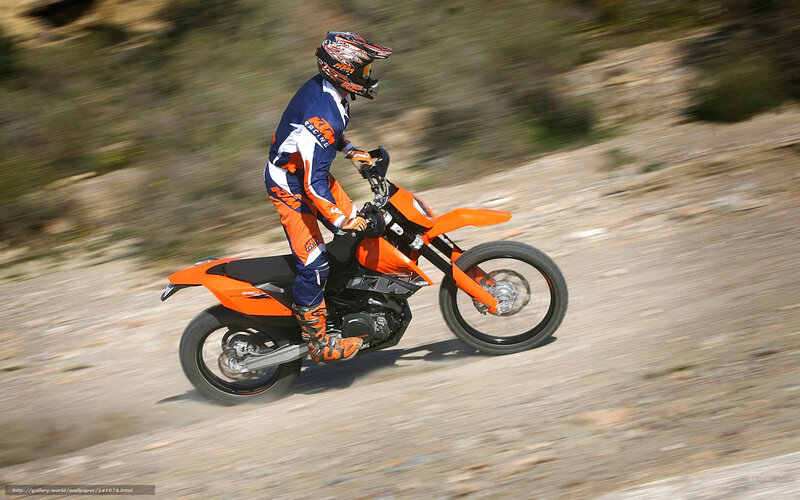 Motorcyclist on Dirt Bike — Orange, Dynamic