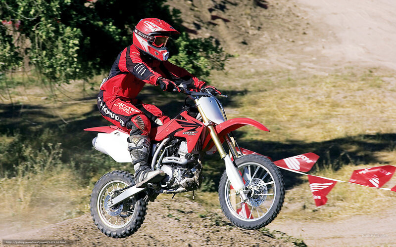 Motorcyclist on Dirt Bike — Red, Active