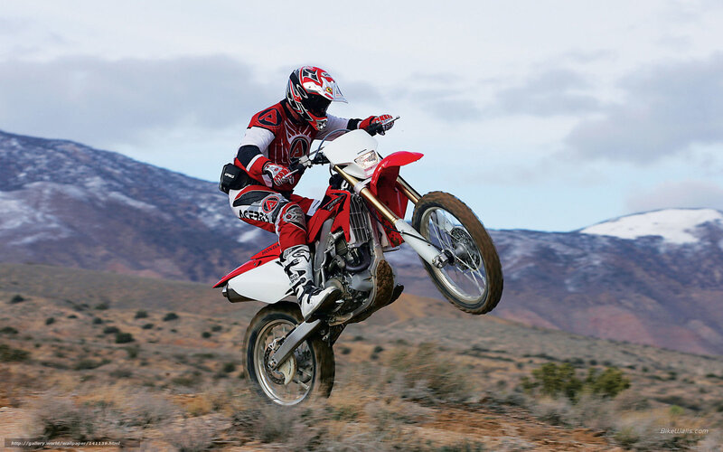 Motorcyclist on Dirt Bike — Red, Dynamic