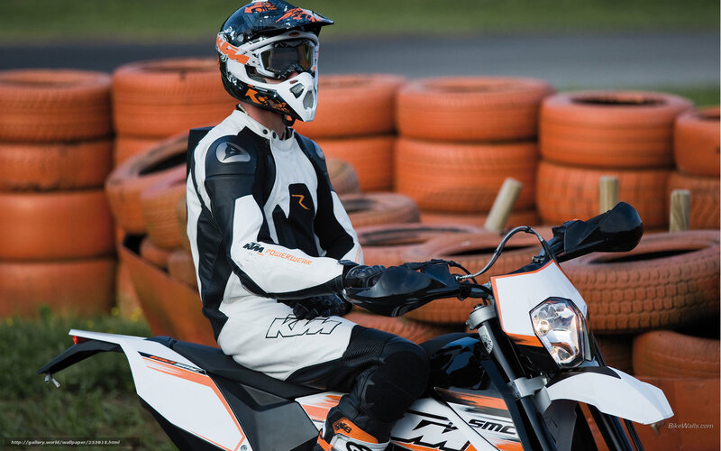 Motorcyclist on Dirt Bike — White, Focused