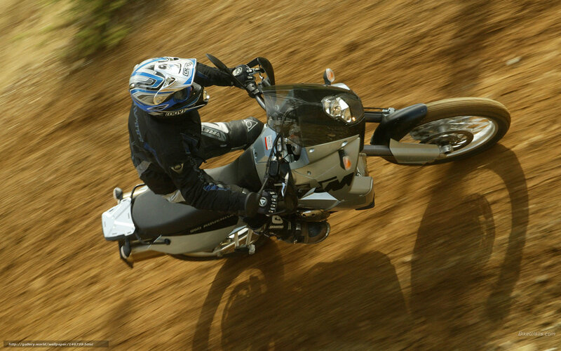 Motorcyclist on Dirt — Brown