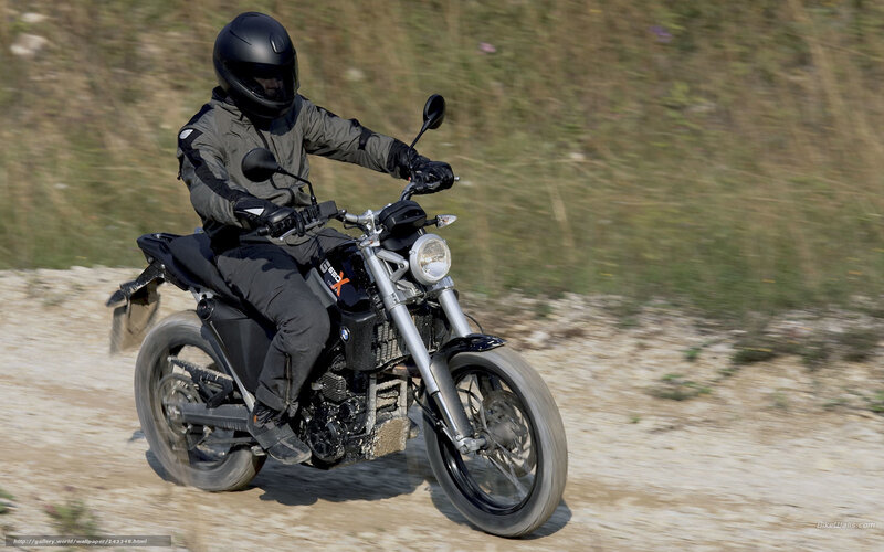 Motorcyclist on Dirt Road — Black, Active