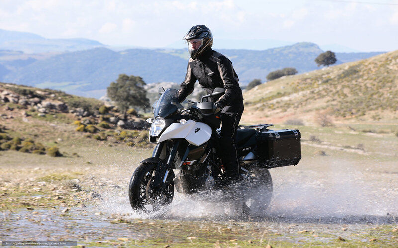 Motorcyclist on Dirt Road — White