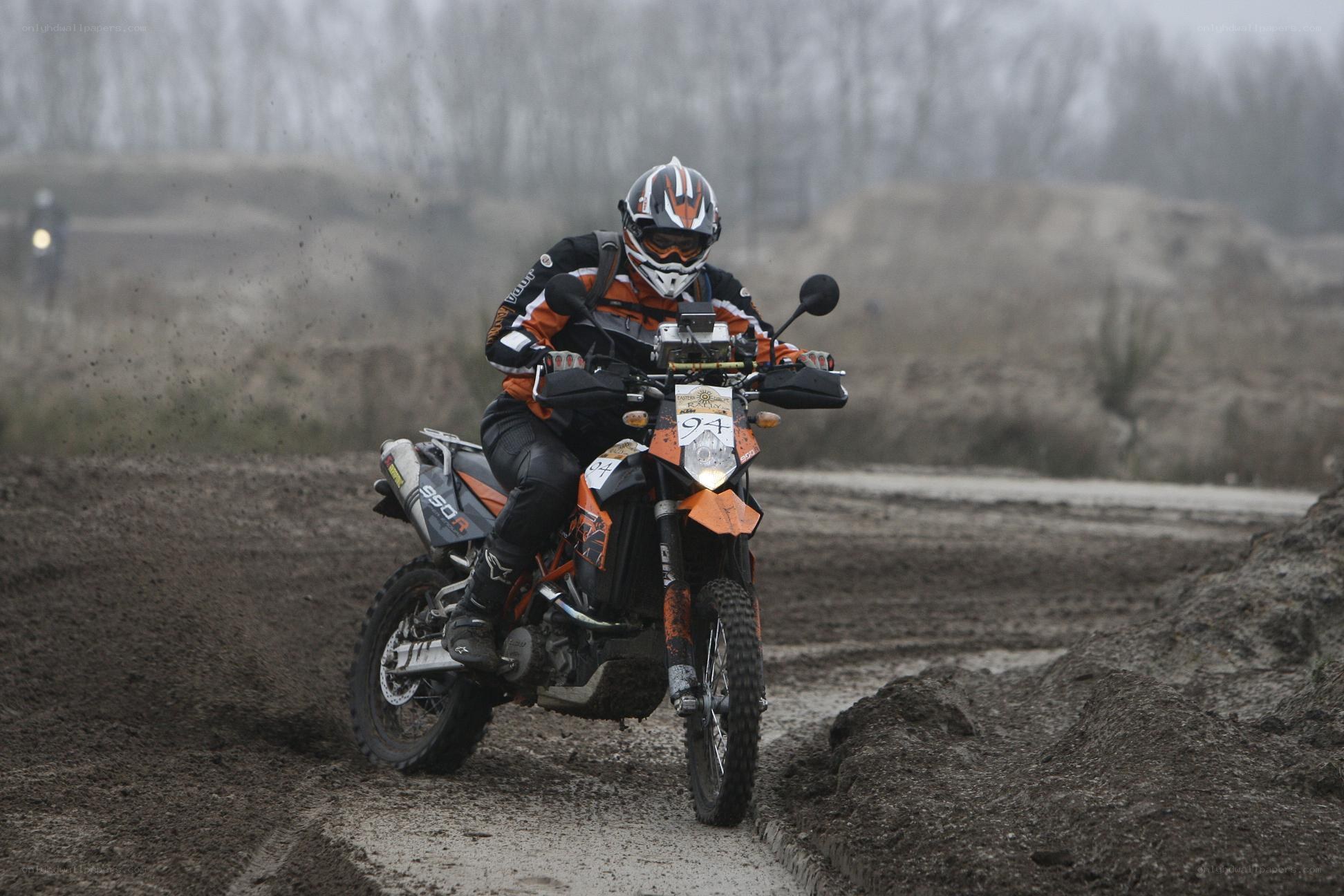 motorcyclist on dirt track