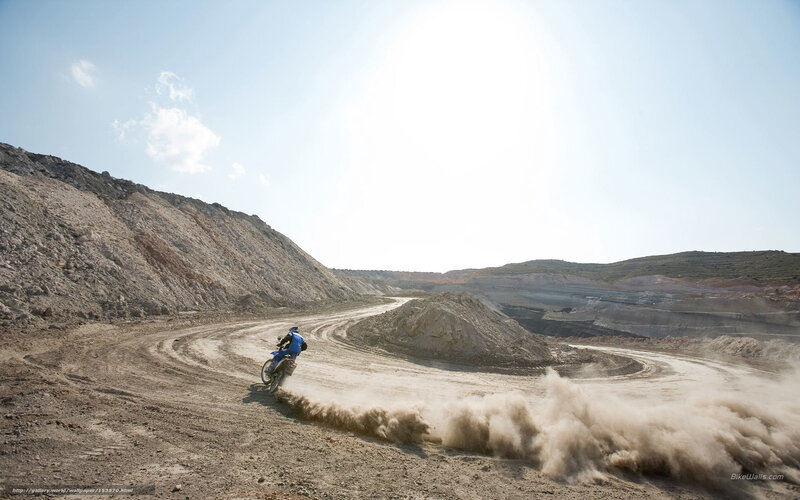Motorcyclist on Dirt Track — Brown