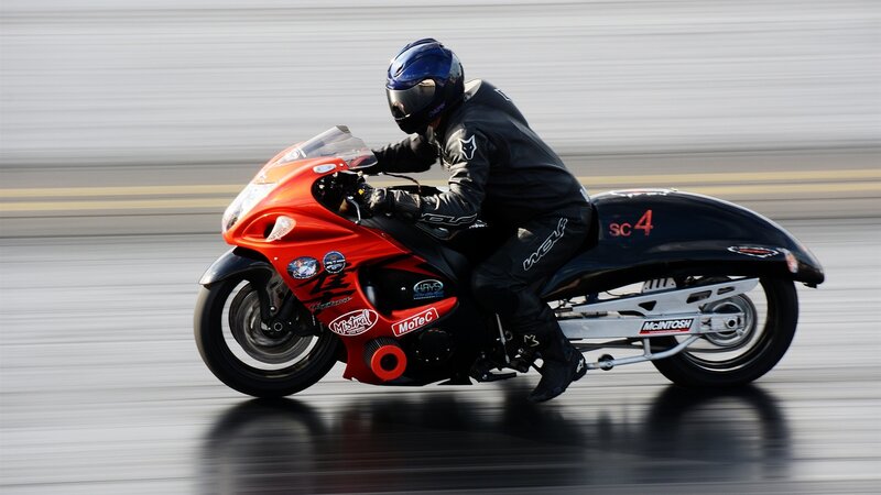 Motorcyclist on Drag Bike