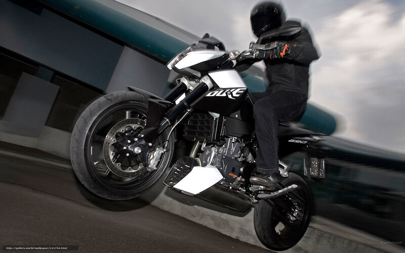 Motorcyclist on Duke Bike