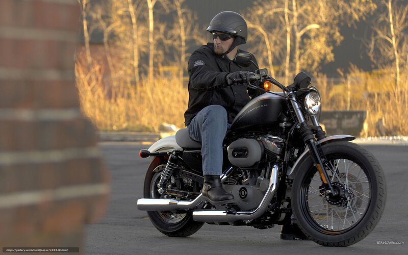 Motorcyclist on Harley-Davidson