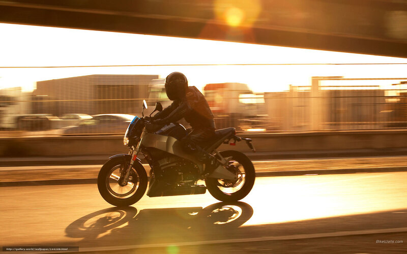 Motorcyclist on Highway — Gold