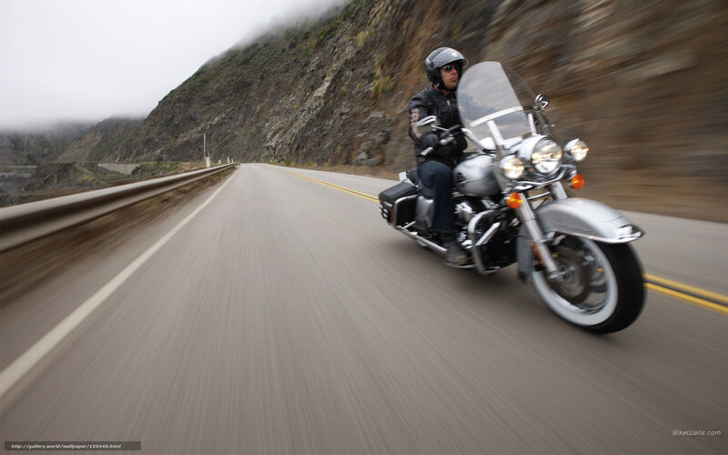Motorcyclist on Highway — Gray, Dynamic