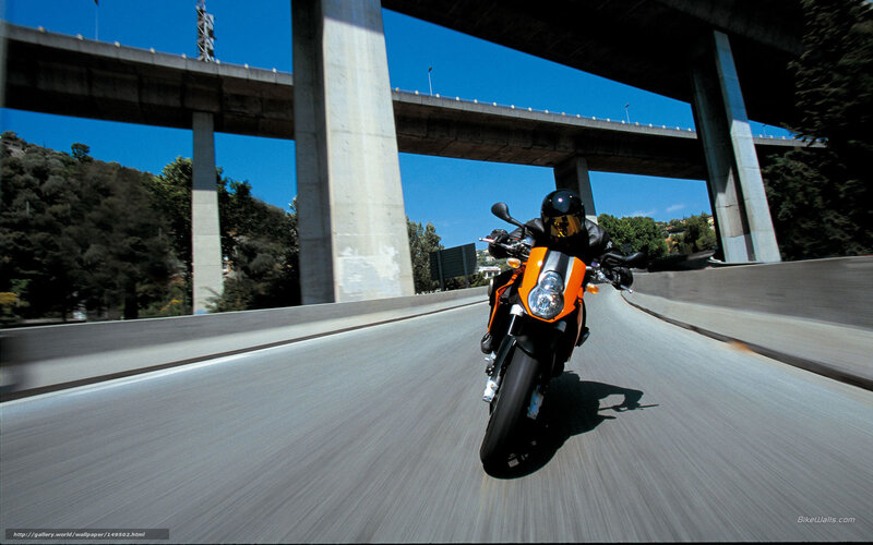 Motorcyclist on Highway — Orange