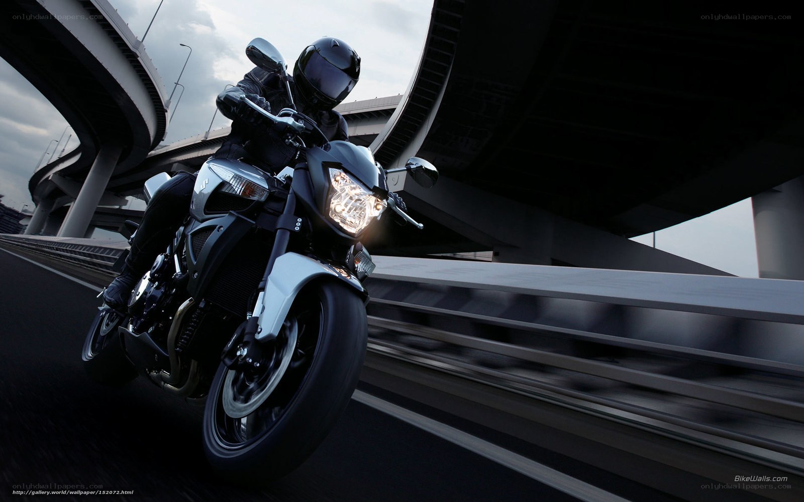 motorcyclist on highway