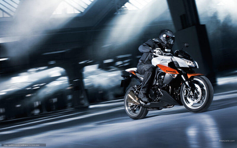 Motorcyclist on Kawasaki — Black