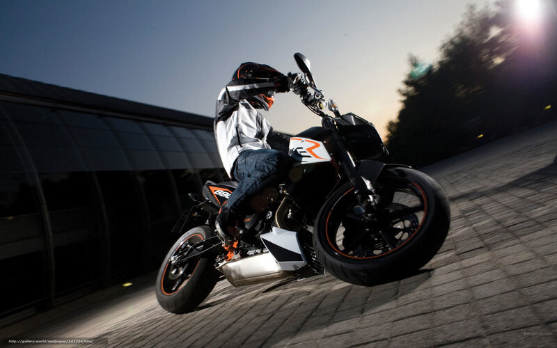 Motorcyclist on KTM Bike — Black