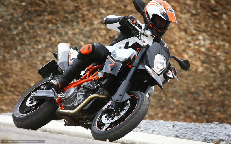Motorcyclist on KTM Bike — Orange
