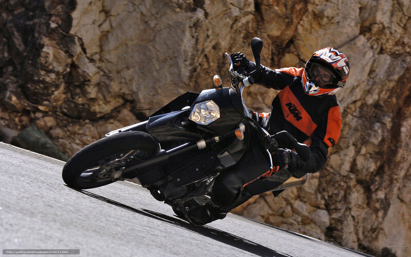 Motorcyclist on Mountain Road — Black