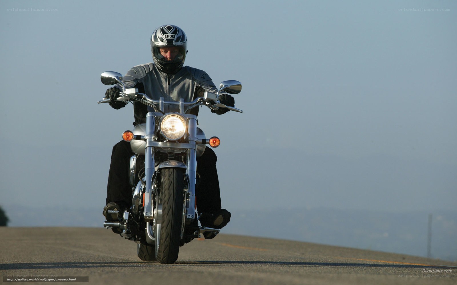 Motorcyclist on open road