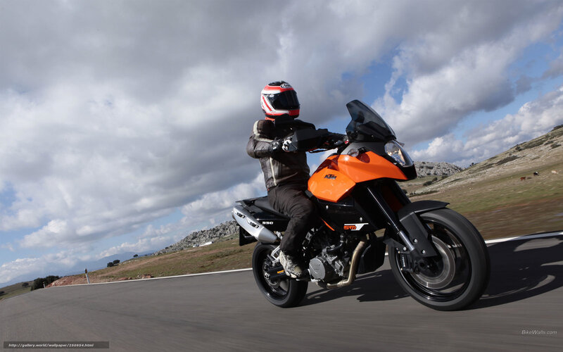 motorcyclist on orange bike