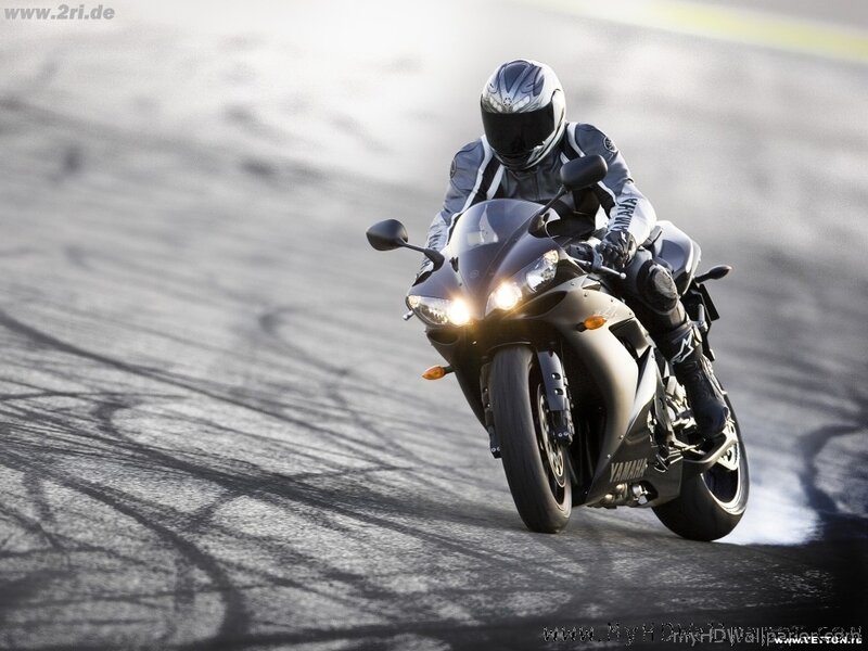 Motorcyclist on Racetrack — Black
