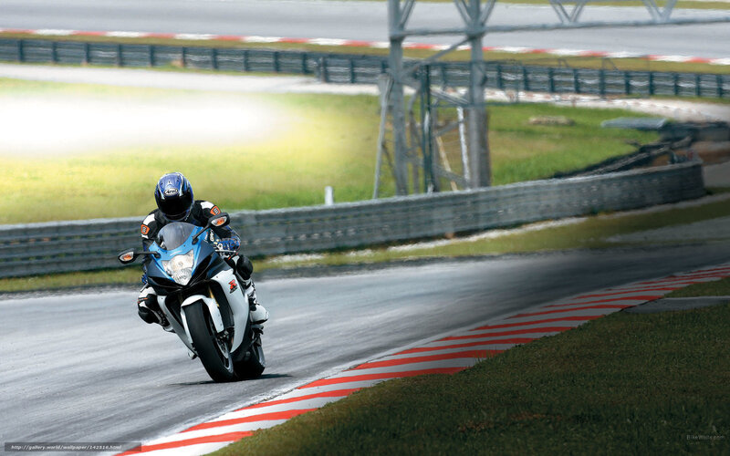 Motorcyclist on Racetrack — Blue, Dynamic