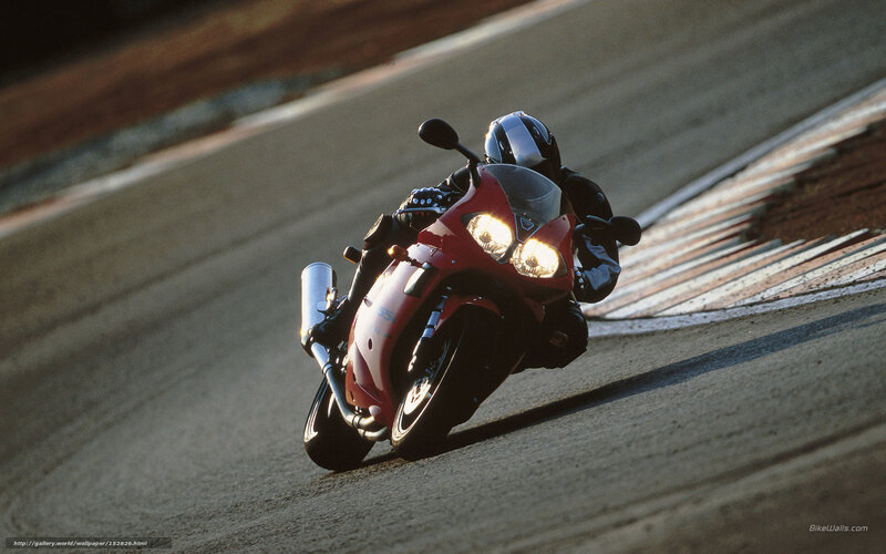 Motorcyclist on Racetrack — Red, Dynamic, Sunset