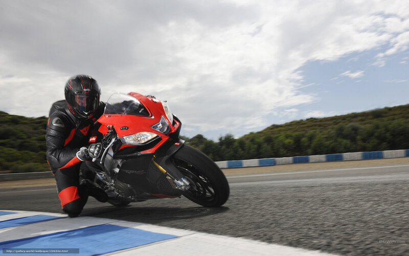 Motorcyclist on Racetrack — Red, Dynamic