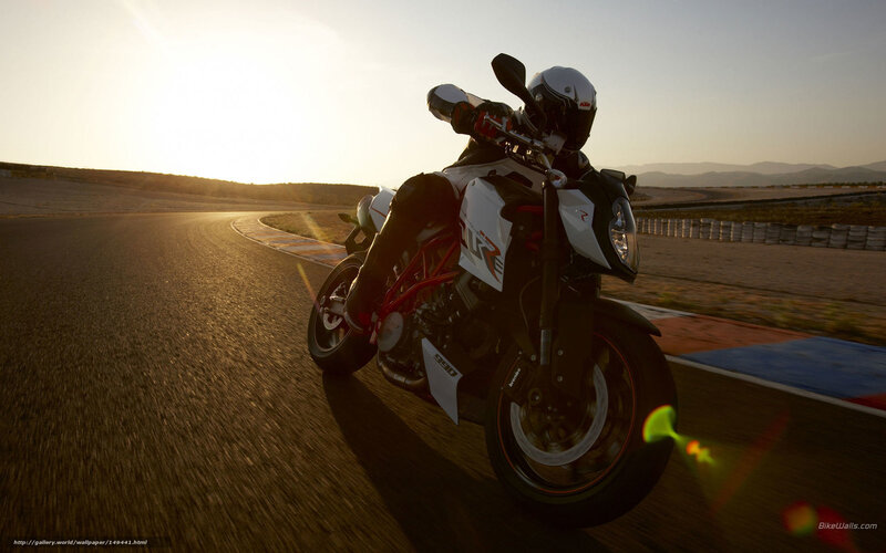 Motorcyclist on Racetrack — White, Dramatic