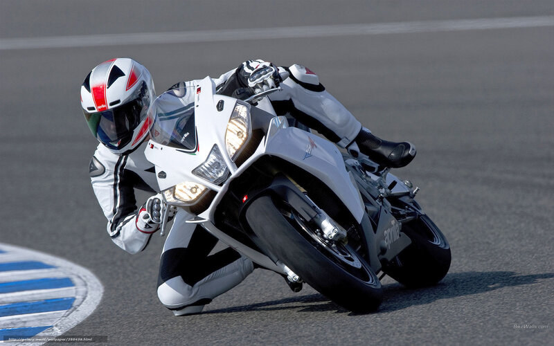 Motorcyclist on Racetrack — White, Dynamic, Afternoon, Photograph, Racing Suit