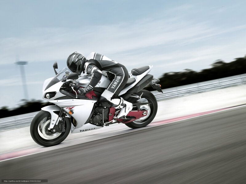 Motorcyclist on Racetrack — White, Dynamic