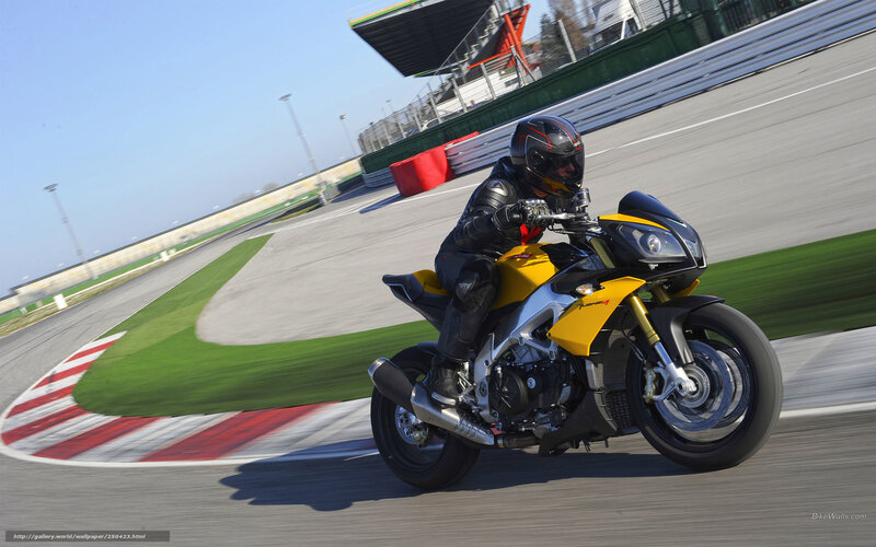 Motorcyclist on Racetrack — Yellow
