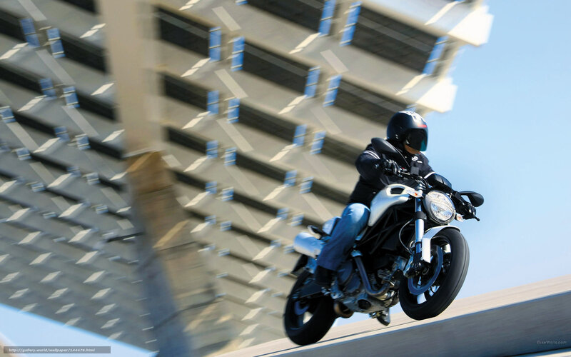 Motorcyclist on Ramp — Blue