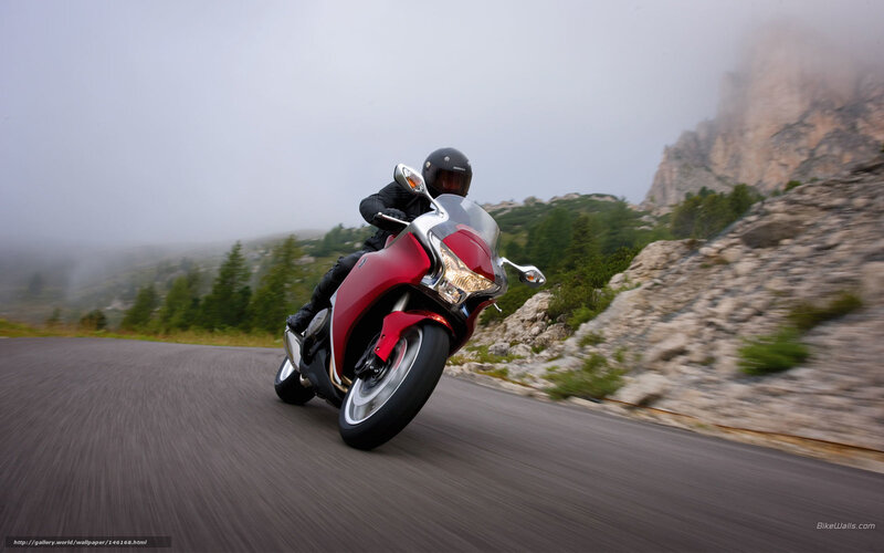 Motorcyclist on Red Bike — Dramatic, Morning