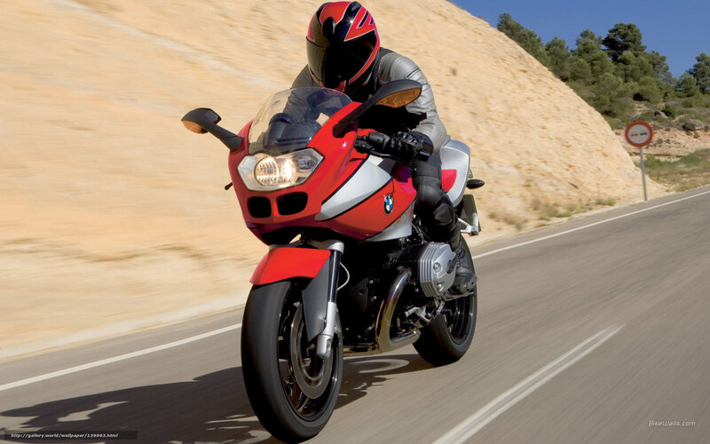 Motorcyclist on Red Bike — Dynamic, Afternoon, Photograph, Road