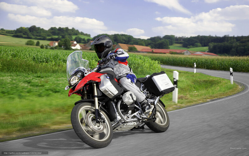 Motorcyclist on Red Bike — Green