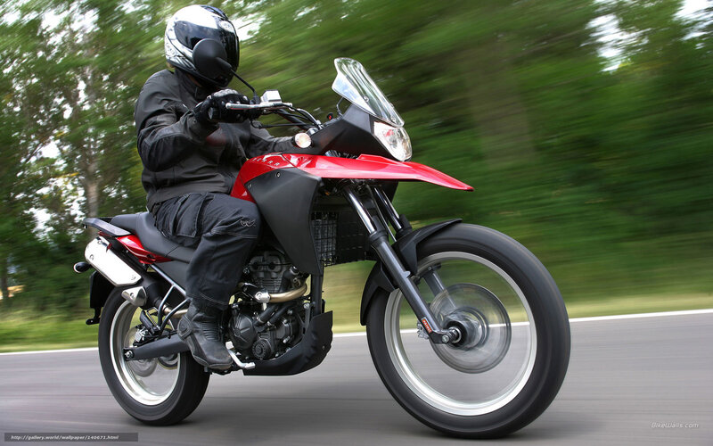 Motorcyclist on Red Motorcycle — Dynamic, Afternoon, Photograph, Helmet, Road