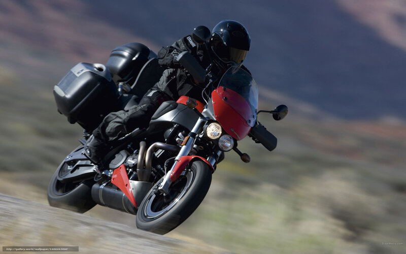 Motorcyclist on Red Motorcycle — Dynamic, Afternoon, Photograph, Helmet, Saddlebags
