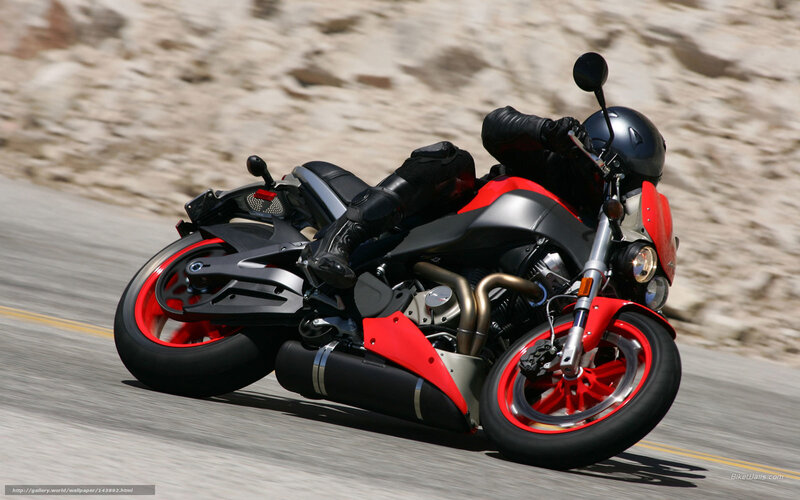 Motorcyclist on Red Motorcycle — Dynamic, Afternoon
