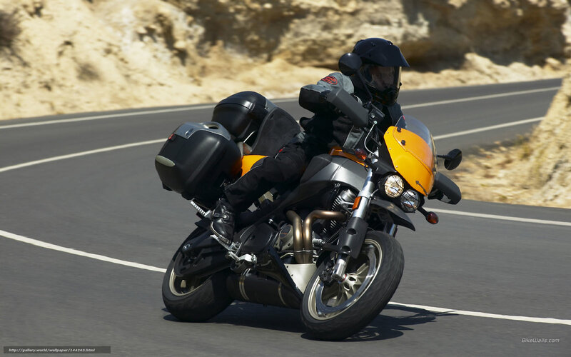 Motorcyclist on Road — Black, Active, Afternoon, Photograph, Helmet, Mountain