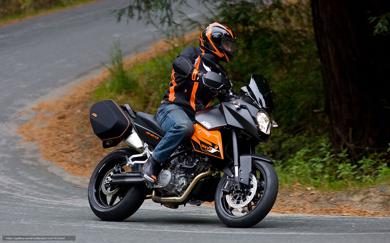 Motorcyclist on Road — Black, Active, Photograph