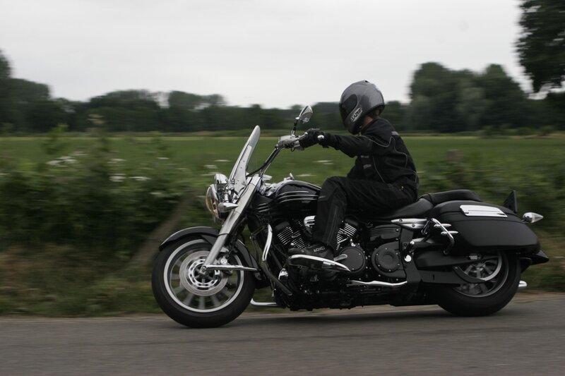 Motorcyclist on Road — Black, Calm